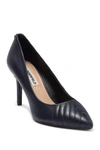 Karl Lagerfeld Roulle Quilted Pointed Toe Pump In Mid Midnight