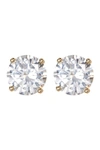 Nordstrom Rack Sterling Silver Round Cut Cz Studs In Clear/gold