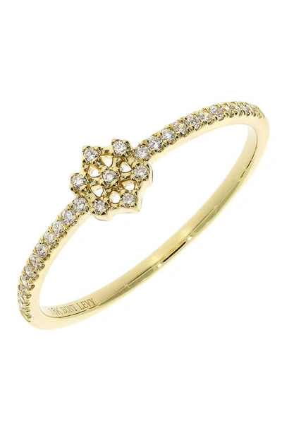 Bony Levy Simple Obsession 18k Yellow Gold Pave Diamond Petite Snowflake Ring In 18ky