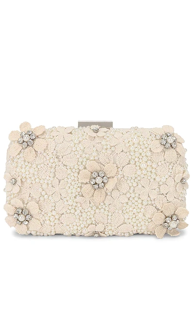 Olga Berg Beth Encrusted Pod Style Clutch In Ivory