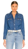 Re/done Blue 50s Sawtooth Western Shirt In Heritage Medium