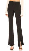 Alice And Olivia Emiko High Waisted Split Cuff Pants In Black