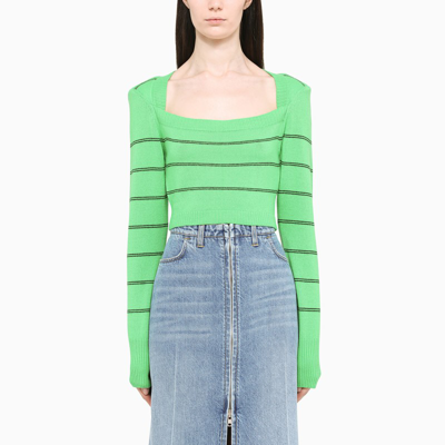 Philosophy Green Stripes-print Crop Pullover
