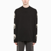 44 Label Group Black Skull-print Long-sleeved T-shirt In Black