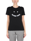 PS BY PAUL SMITH PS PAUL SMITH FLOCKED SMILEY LOGO CREWNECK T
