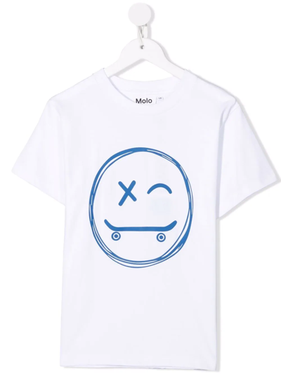 Molo Kids' Roxo Graphic Print T-shirt In White