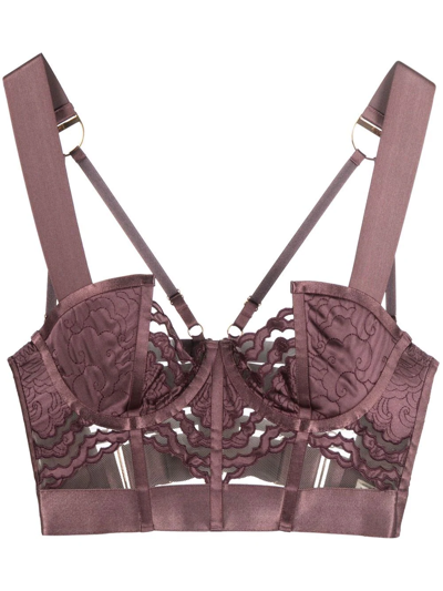 Bordelle Dala Underwired Satin Bra In Purple