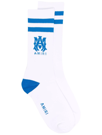 Amiri Ankle-length Logo Socks In White