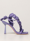 Sebastian Milano Braided Padded-strap 100mm Sandals In Lilac