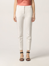 Pinko Pants In Viscose Technical Fabric In White