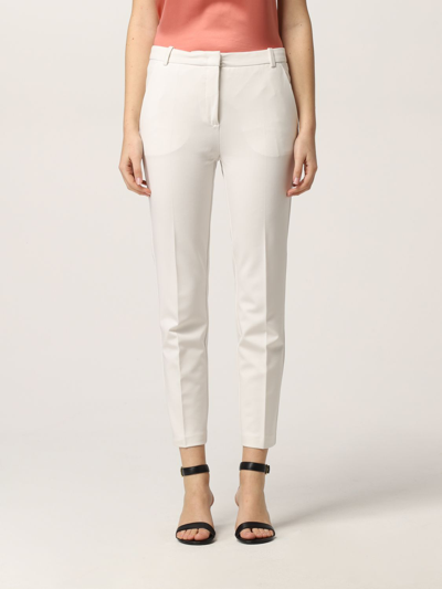 Pinko Pants In Viscose Technical Fabric In White