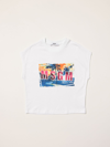 Msgm Kids' T-shirt In Cotton With Print In White