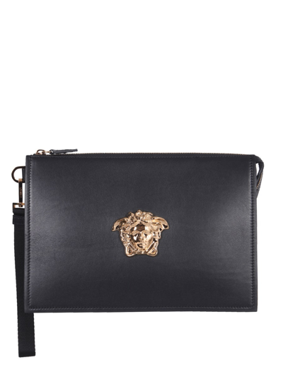 Versace Large The Medusa Clutch In Black