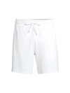 Alo Yoga Men's 7'' Unity 2-in-1 Fleece Shorts In White/ White