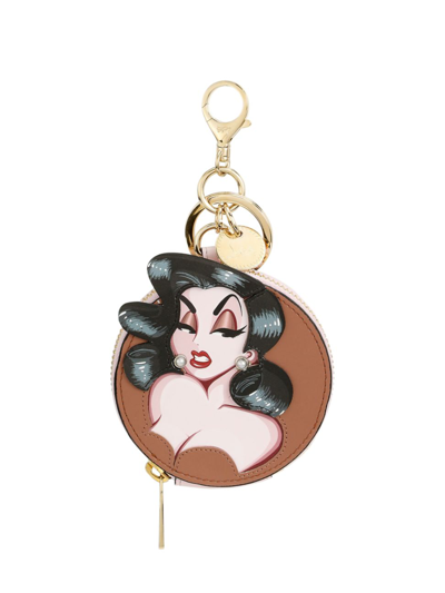Christian Louboutin Pinup Capsule Keychain In Multi Poupee Gold
