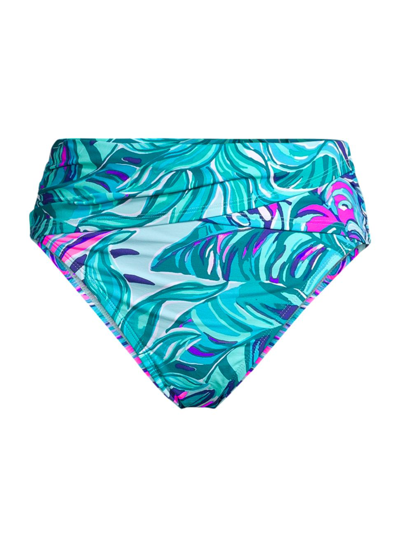 Lilly Pulitzer Lagoon Sarong High-waist Bikini Bottom In Blue
