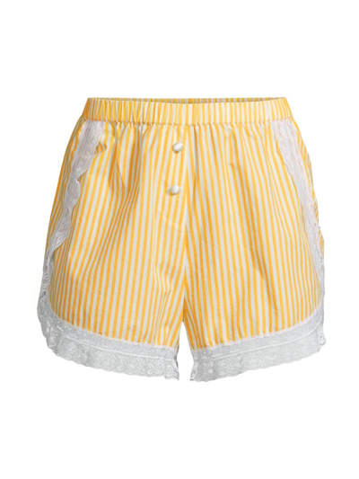 Morgan Lane Nessa Striped Shorts In Marigold Stripe