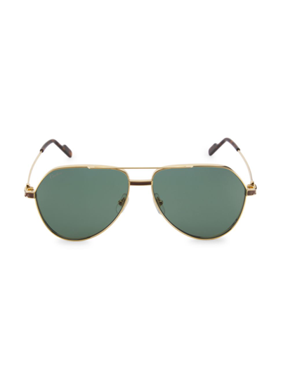 Cartier Men's Metal Aviator Sunglasses In Gold