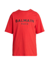 BALMAIN MEN'S BALMAIN PRINTED T-SHIRT
