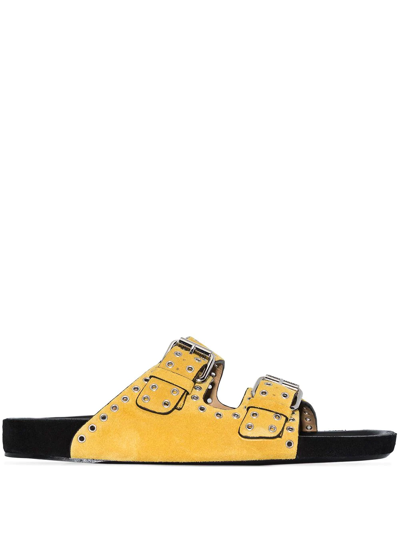 Isabel Marant Lennyo Buckled Sandals In Yellow