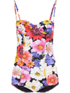 DOLCE & GABBANA FLORAL-PRINT UNDERWIRE CUP SWIMSUIT