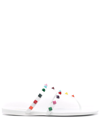 Valentino Garavani White Rockstud Rubber Sandals In Bianco Multicolor