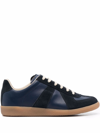 Maison Margiela Replica Low-top Leather Sneakers In Black