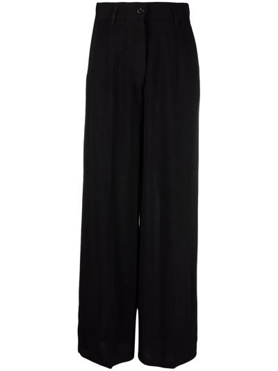 Forte Forte High-waist Wide-leg Trousers In Black