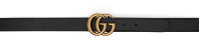 Gucci Kids Black & Gold Gg Marmont Belt