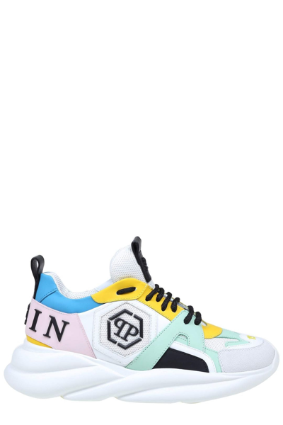 Philipp Plein Philippe Plein Hurricane Runner Sneakers In Leather And Fabric - Atterley In White
