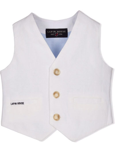 Lapin House Babies' Tailored Belt-back Waistcoat In Blue