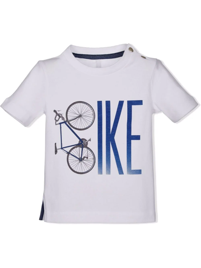 Lapin House Kids' Bike Button-shoulder T-shirt In White