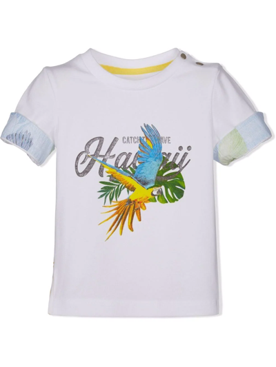 Lapin House Kids' Hawaii Parrot T-shirt In White