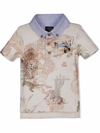 Lapin House Short-sleeved World Map Shirt In Neutrals