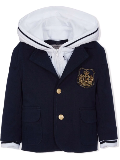 Lapin House Babies' Hoodie-lining Long-sleeved Blazer In Blue