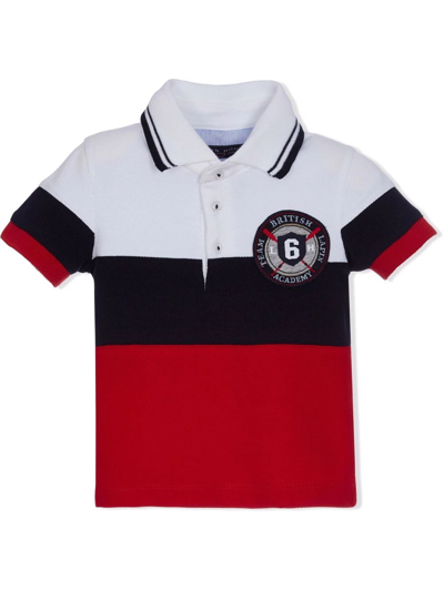 Lapin House Kids' Embroidered-logo Colourblock Polo Shirt In Red