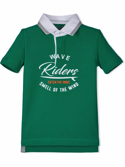 Lapin House Kids' Wave Riders Polo Shirt In Green