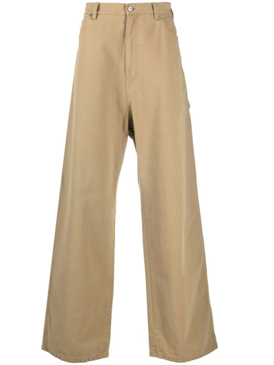 Balenciaga Wide-leg Jeans In Neutrals