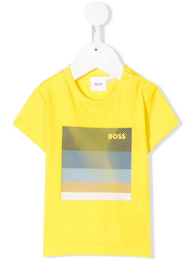 Bosswear Babies' Logo-print T-shirt In Yellow