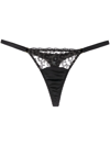 FLEUR OF ENGLAND KITTIE LACE-PANELLED THONG
