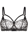Fleur Of England Kittie Caged-strap Balcony Bra In Black