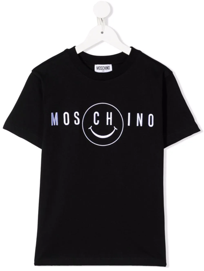 Moschino Kids' Logo-print Short-sleeved T-shirt In Black
