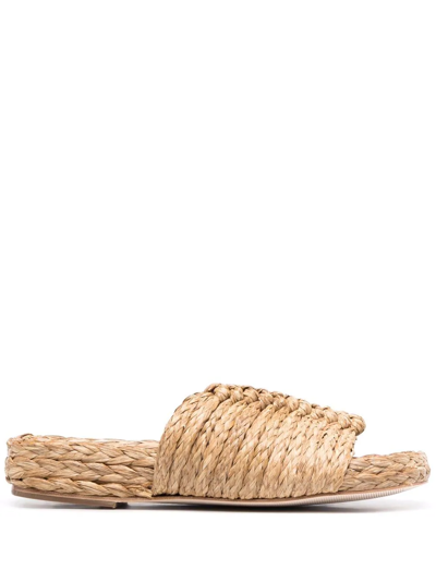 Paloma Barceló Interwoven Flat Sandals In Beige