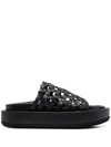 Paloma Barceló Braided-strap Leather Sandals In Black