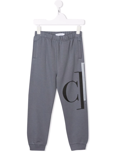 Calvin Klein Kids' Logo-print Track Pants In Grey