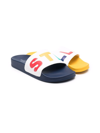 STELLA MCCARTNEY LOGO-PRINT OPEN-TOE SLIDES