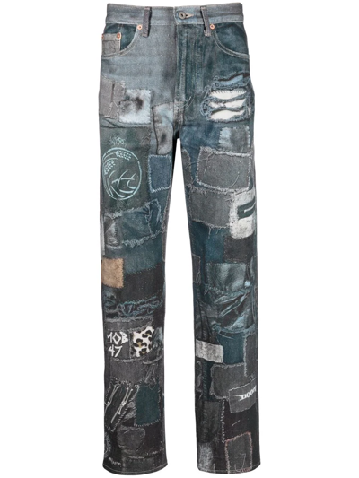 Doublet Patch-detail Denim Jeans In Blue