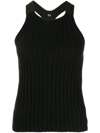 DION LEE RIBBED-KNIT SLEEVELESS TOP