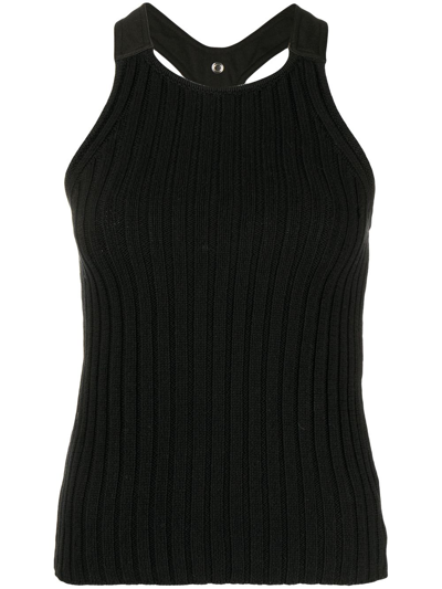 Dion Lee Ribbed-knit Sleeveless Top In Black