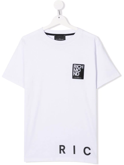 John Richmond Junior Teen Logo-print Short-sleeved T-shirt In White